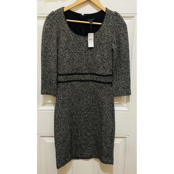 Ann Taylor Womens Dress Black Gray Tweed Career Office Workwear Dress - Picture 1 of 3